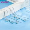 Kolczyki Dangle 925 Sterling Srebrna biżuteria Moda Square Kostka Cubic Cyrcon Stone Tassel Pendientes for Women Girls