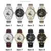 ساعات المعصم Swizeleland Carnival Automatic Mechanical Men's Watches Sapphire Dual Skeleton Sub-Dial Clock C8671-3