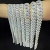 Prezzo all'ingrosso Sier pesante pesa 20 mm 4 file VVS Moissanite diamante placcato oro catena a maglia cubana per uomo / donna collana hip hop