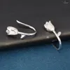 Studörhängen 925 Sterling Silver Tulpan Flower for Women Cute 2024 Korean Earring Engagement Party Fashion Jewelry Gift