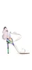 Patente feminina de fadies 2024 Couro grátis 10cm de salto de altura Bordado sólido bordado Sophia Webster Sandals de dedo do dedo do pé de uma linha Buckle estreita Sapatos rosa de banda 34-42 5