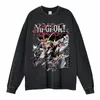 yugi muto tröja vintage ons anime yu gi oh lg hylsa t skjortor tröjor överdimensionerade pullover toppar tees män 100% cott p4f3#