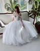 Elegant Off Shoulder A Line Wedding Dresses Sexy Backless With 3D Lace Appliques Tulle Long Bridal Gowns BC9463