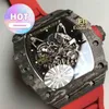 Часы Date Роскошные мужские механические часы Наручные часы Ed Watch Carbon Fiber Rm35-02 Red Tape Автоматические механические 055 052kv