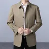 Hommes veste printemps automne Lg manches col rabattu simple boutonnage manteau décontracté couleur unie Busin Blazer costume manteau L6VJ #
