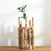 Vases Yo-Nordic rond bois petit vase pour la décoration maison plante fleur à la main Terrarium Table conteneurs en verre transparent