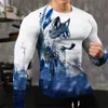 Летние футболки Fi Fun The Wolf Picture для мужчин, повседневные футболки с 3D принтом в стиле хип-хоп, топы с короткими рукавами и круглым вырезом M3Yb #