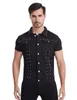 Idopy Fi Heren Klinknagel Denim Vest Punk Party Bezaaid Slim Fit Jean Jas Mannelijke Sleevel Vest Voor Mannen Plus Size G9S5 #