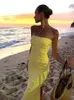 Frauen Mode Chic Liebsten Gestrickte Maxi Kleid Slim Fit Ärmellose Wrap Hüfte Lange Vestidos 2024 Sommer Dame Strand Urlaub Roben 240312