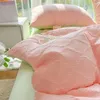 Sängkläder sätter koreanska lakan fyra av tre ljus lyxdiamantkontroll Jacquard fast färg sovrum 4 liten färsk