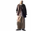 Våren 2024 Bomber Pu Leather Jackets Mens American Street Hip Hop Multi Pocket Fi Coat Streetwear Loose Short Outwear F0MQ#