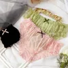 Women's Panties Japanese Princess Style Thin Mesh Transparent Women Quick-drying Dot Lovely Ruffle Briefs Plus Size Underwear 2XL 3XL