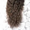 Förbundna hårförlängningar kinky curly I tips 100gstrands Keration Remy på Capse för att testa hår2380467 droppleveransprodukter dhdt0