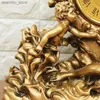 Relógios de mesa de mesa moda europeia decoração de casa ouro antigo relógio de mesa de resina deusa anjos estatueta quartzo mudo geométrico 6 mostrador placa24327
