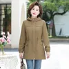 Women's Trench Coats Coat 2024 Spring Autumn Hooded Leisure Ladies Outerwear Middle Aged Mother Elegant Female Windbreaker