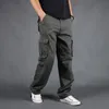 pantaloni maschili di grandi dimensioni multi-tasca sciolta di tute sportive per esterni di addestramento militare jogging pantaloni casual sciolti e comodi 206x#