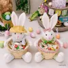 Storage Baskets Basket Bunny Doll Handmade Easter Rabbit Doll Candy Basket Ornaments for Kids Bunny Holder Home Decoration Spring Gift Idea