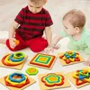 Intelligens leksaker montessori form sortering pussel för småbarn baby spädbarn förskola trä sensorisk stam utbildning lärande leksaker barn gåvor 24327