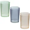 Mugs 3 Pcs Glass Cup Transparent Teeth Cleaning Tooth Brush Cups Simple Mouthwash Bathroom Tumbler Travel