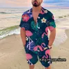 Männer Hemd Set Sommer 2 Stück Sets Für Männer Kurzarm Casual Hemd Shorts Übergroßen Strand männer Streetwear Hawaiian hemd Anzüge s5Js #