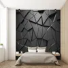 Fonds d'écran Moderne Luxe 3D Stéréoscopique Noir Géométrique Triangle Mural Pour Salon Bureau Décor Industriel Papier Peint