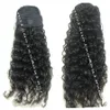 ذيل الحصان 8A Afro Kinky Curl Ponytail Extensions Human Hair Extensions Natural Black remy Clip في 120gram أكثر 5 ألوان Dstring Drop Prod DHHR6