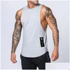 Men'S Tank Tops Mens Fashion Workout Gym Top Vest Muscle Sleeveless Sportswear Shirt Stringer Clothing Bodybuilding Singlets Cotton D Dhbur