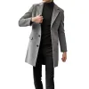 Manteau d'hiver Col Revers Veste En Cuir Rembourré Vintage Épaissir Manteau En Peau De Mouton Veste Hommes Topcoat Hommes Lg Manches Plus La Taille W16P #