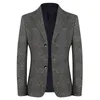 2023 NOWOŚĆ FI Casual Busin Dr Men Plaid Stripe Blazer Coat Cott Slim Anglian