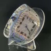 Montre à diamants Vvs Moissanite entièrement glacée à réglage manuel