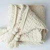 Cobertores 2024 Super macio cobertor chenille cor pura cor rosa branco de sofá quente lança Tassel Design de malha grossa para cama