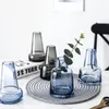 Vases Créatif nordique sans plomb verre fleur vase fumé gris pour maison ornement table décor à la maison eau élever plante bouteille cadeau de mariage