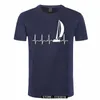 Żaglówka T Shirt Sailing In a Heartbeat T-shirt Summer Graphic Tee Shirt Cute 100 Cott Short Sleeve męs