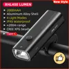 ROCKBROS Fahrradlicht Regenfest Typ-C Lade-LED 2000 mAh Frontlampe Scheinwerfer Aluminium Ultraleicht Taschenlampe Fahrradlicht 240322