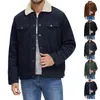 Veste en Jean épaisse polaire pour homme, vêtement d'extérieur chaud, coupe cintrée, couleur unie, tendance, manteau en Jean à revers, nouvelle collection hiver 2023, U956 #