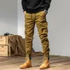 caayu joggers lastbyxor herr casual y2k multi-pocket manliga byxor svettbyxor streetwear techwear militär grön spår byxor v8ph#