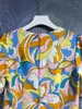 European station designer recommends exquisite printed crystal beaded short sleeved spring comfortable and generous dress