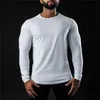 Autumn Fi Cott LG Sleeve T-shirt Mens Gym T Shirts Male Bodybuilding Tee Shirts Casual Tops For Men Sportswear H3JT#