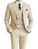 2024 Solido Bianco Abito da Uomo Formale Matrimonio Groomman Smoking Doppio Petto Elegante Slim Fit Blazer 3 Pezzi Set Vestido De Novia 532A #