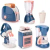 Nya barn Lek House Kitchen Simulation Home Appliances Juicer Mixer Toaster Coffee Maker Toy Montessori Toys For Girl Boys