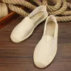 Casual Shoes 2024 Autumn Linen Men Canvas Loafers Summer Breathable Men's Slip-On Old Beijing Cloth Male Flats