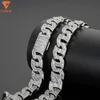 Hip Hop Cuban Link Chain Halsband för män Fina smycken S925 Iced Out VVS Moissanite 15mm kaffebönor Tjock kubansk kedja