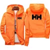 zippered Hooded Quick-Drying Sports Jacket Windproof Streetwear Solid Color Printed Tops Men Waterproof Circuit Breaker Jacket H6aI#