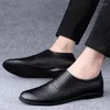 Sapatos casuais de couro genuíno masculino 2024 moda mocassins mocassins respirável deslizamento em condução preguiçosa preto