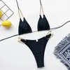 Women's Swimwear Vikionfly Sexy Brazilian Thongs Bikini 2024 Women Swimsuit Chain Micro String Set Beach Swim Padded Bathing Suit