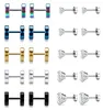 Stud Earrings 10 Pairs Mix Color Stainless Steel Flat Screw Back Punk Cartilage Barbell Tunnel Plugs For Men Women