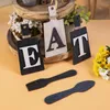 Plates Gnome Light Eating Fork Spoon Layered Tray Decoration Wooden Crafts Desktop