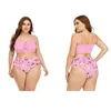 Dames Zwemkleding Vlinderprint Grote maten dames bikini's Sets Tweedelige badpakken Kleine frisse hoge taille Strandbadpak met strik