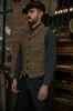 Wolle Casual Woolen Tuch Herringbe Slim Fitting Anzug Weste männer Retro Weste Steampunk 32ol #