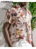 Inderun Men Shirt FR Print V Neck 2023 Krótkie rękawie oddychające streetwearu Siatka Siatka Casual Camisas Lux Men Ubranie S-5xl 19za#